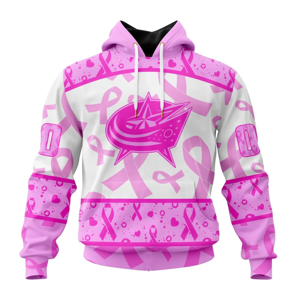 Hoodie NHL Columbus Blue Jackets Special Pink October Breast Cancer Awareness Month St2302 QTNHL080524A1872HD