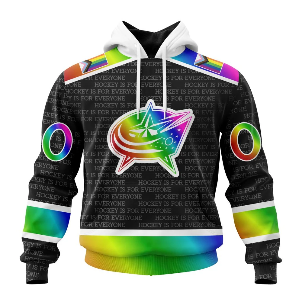 Hoodie NHL Columbus Blue Jackets Special Pride Design Hockey Is For Everyone QTNHL080524A2719HD