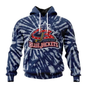 Hoodie NHL Columbus Blue Jackets Special Retro Vintage Tie Dye St2201 QTNHL080524A3077HD