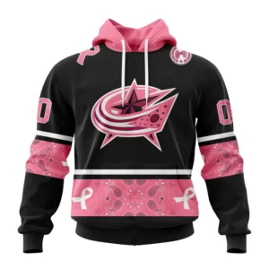 Hoodie NHL Columbus Blue Jackets, Specialized Design In Classic Style With Paisley! In October We Wear Pink Breast Cancer QTNHL080524A393HD