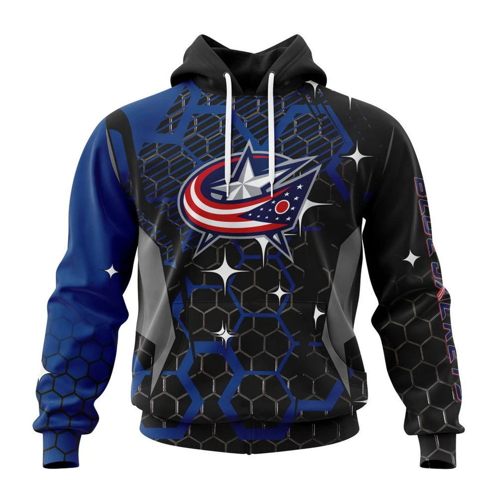 Hoodie NHL Columbus Blue Jackets, Specialized Design With Motocross Syle V0222 QTNHL080524A3395HD