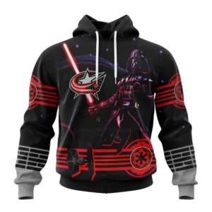 Hoodie NHL Columbus Blue Jackets, Specialized Starwar Darth Vader Version Jersey QTNHL080524A3184HD