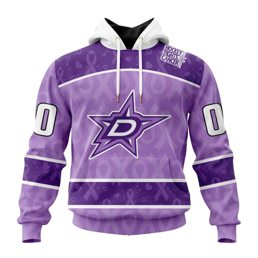 Hoodie NHL Dallas Stars New Lavender Hockey Fight Cancer St2301 QTNHL080524A1489HD