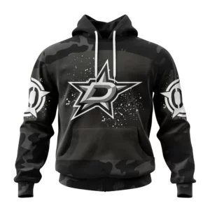 Hoodie NHL Dallas Stars Special Black Camo Design For Veterans Day St2304 QTNHL080524A1615HD