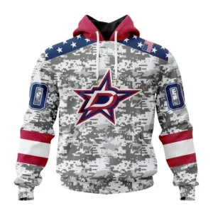 Hoodie NHL Dallas Stars Special Camo Design For Veterans Day St2301 QTNHL080524A1807HD