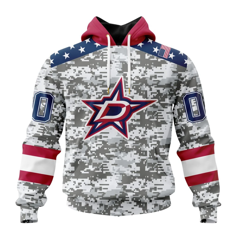 Hoodie NHL Dallas Stars Special Camo Design For Veterans Day St2301 QTNHL080524A1807HD