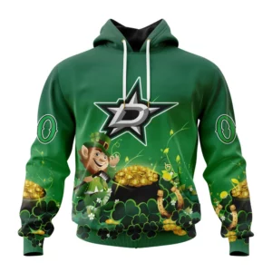 Hoodie NHL Dallas Stars Special Design For St. Patrick&apos;s Day St2403 QTNHL080524A906HD