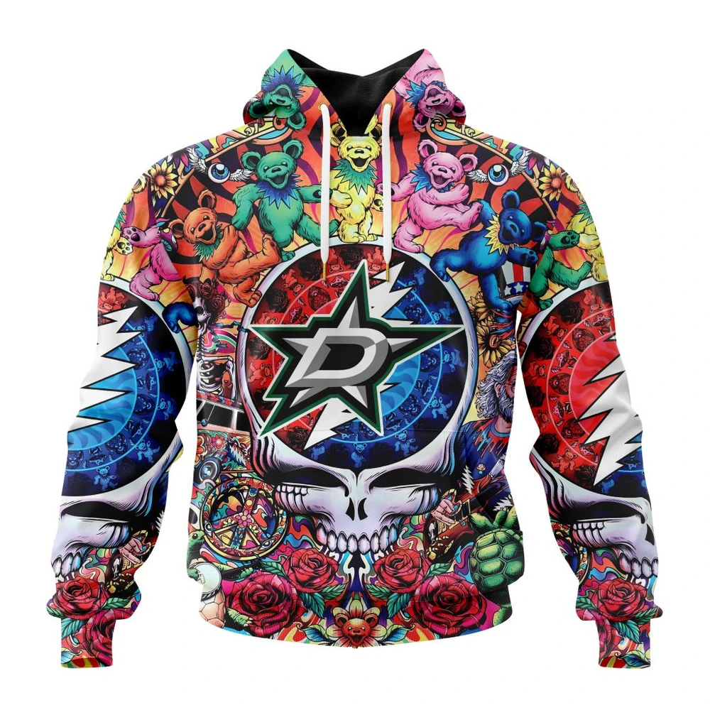 Hoodie NHL Dallas Stars Special Grateful Dead Design St2304 QTNHL080524A1893HD