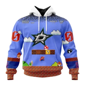 Hoodie NHL Dallas Stars Special Kits With Super Mario Game Design QTNHL080524A2451HD