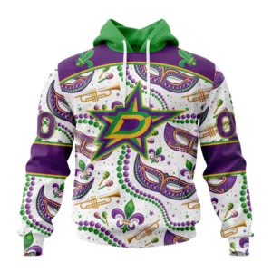 Hoodie NHL Dallas Stars Special Mardi Gras Design St2401 QTNHL080524A744HD