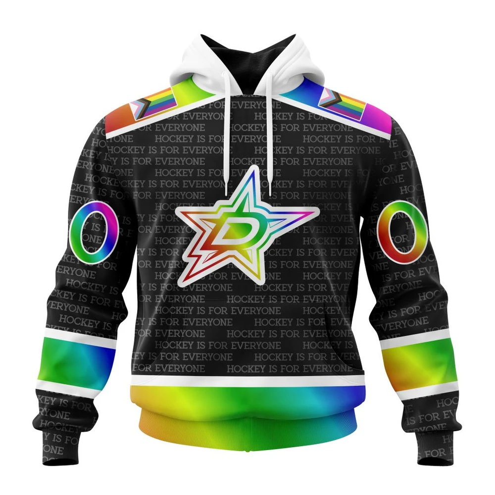 Hoodie NHL Dallas Stars Special Pride Design Hockey Is For Everyone QTNHL080524A2715HD