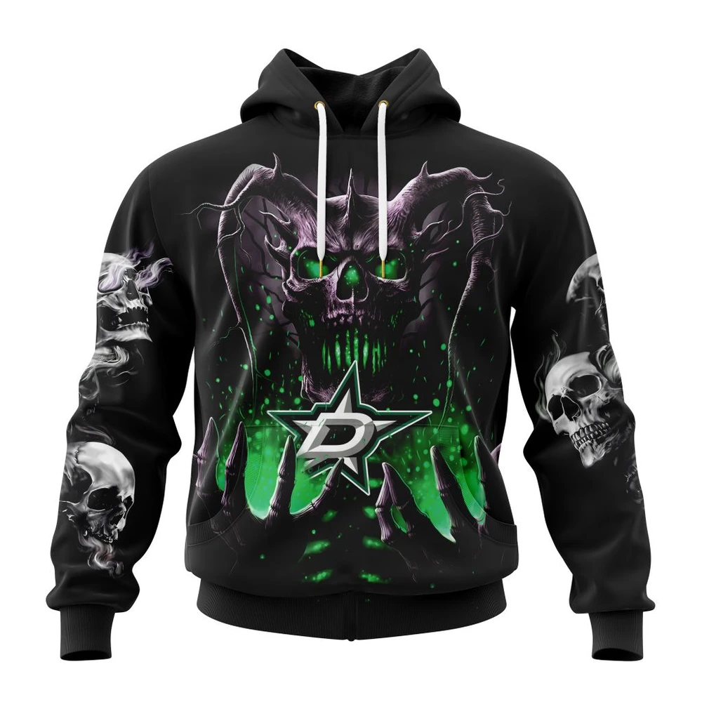 Hoodie NHL Dallas Stars Special Skull Art Design St2301 QTNHL080524A1220HD