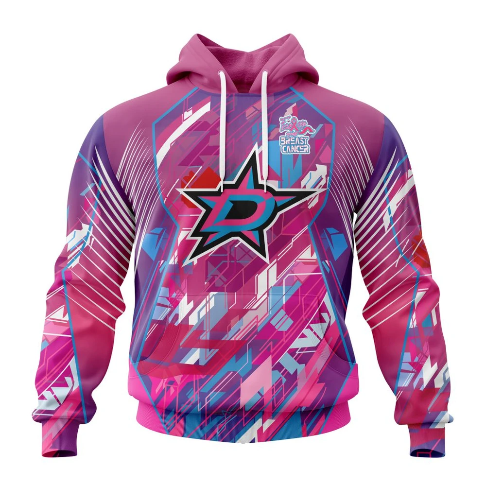 Hoodie NHL Dallas Stars, Specialized Design I Pink I Can! Fearless Again Breast Cancer QTNHL080524A3570HD