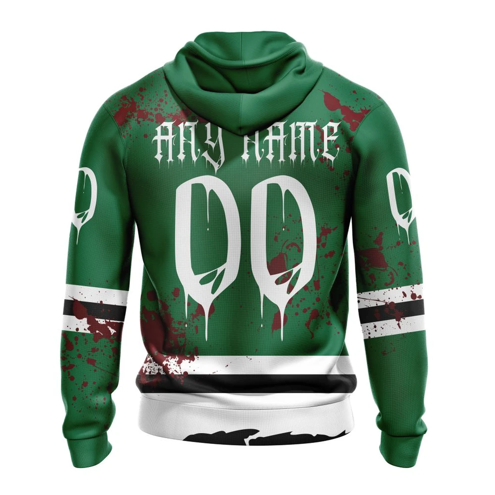 Hoodie NHL Dallas Stars, Specialized Design Jersey With Your Ribs For Halloween QTNHL080524A3510HD - Image 2