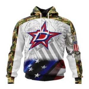 Hoodie NHL Dallas Stars, Specialized Design With Our America Flag And Our America Eagle QTNHL080524A3450HD