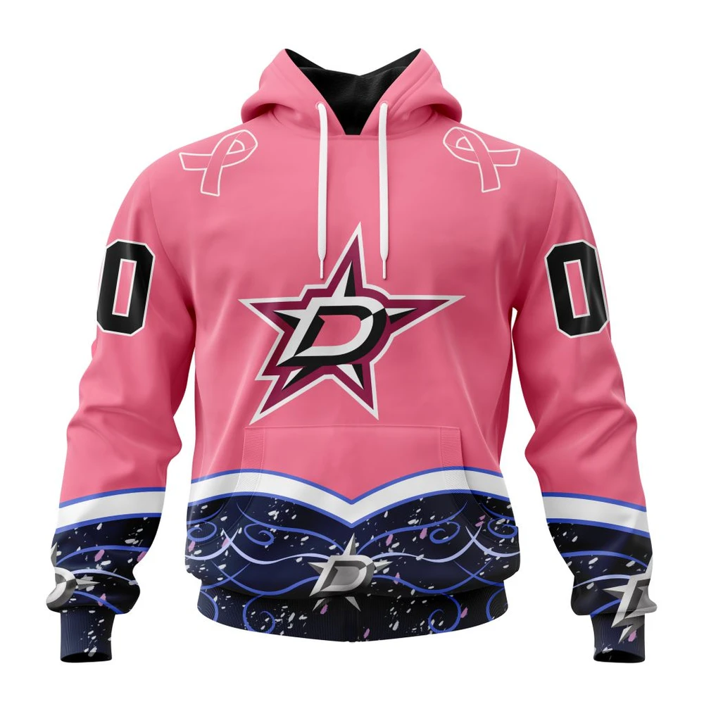 Hoodie NHL Dallas Stars, Specialized Unisex For Hockey Fights Cancer QTNHL080524A2830HD