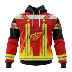 Hoodie NHL Detroit Red Wings Honnor Firefighter Uniform V0622 QTNHL080524A3742HD