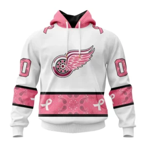 Hoodie NHL Detroit Red Wings In Classic Style With Paisley! In October We Wear Pink Breast Cancer QTNHL080524A1677HD