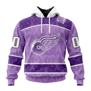 Hoodie NHL Detroit Red Wings New Lavender Hockey Fight Cancer St2301 QTNHL080524A90HD