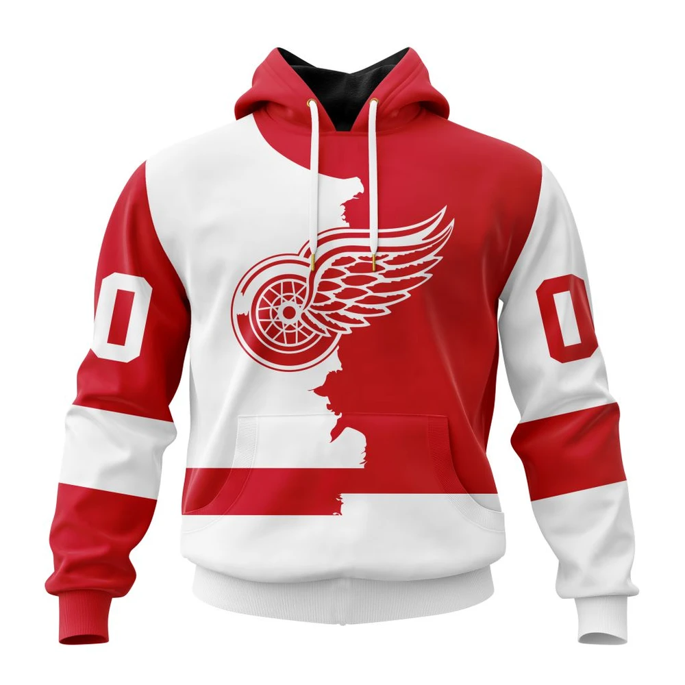 Hoodie NHL Detroit Red Wings Personalize Home Mix Away Kits QTNHL080524A1513HD