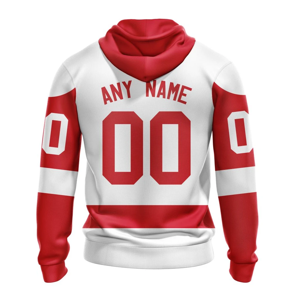 Hoodie NHL Detroit Red Wings Personalized Away Kits QTNHL080524A1558HD - Image 2
