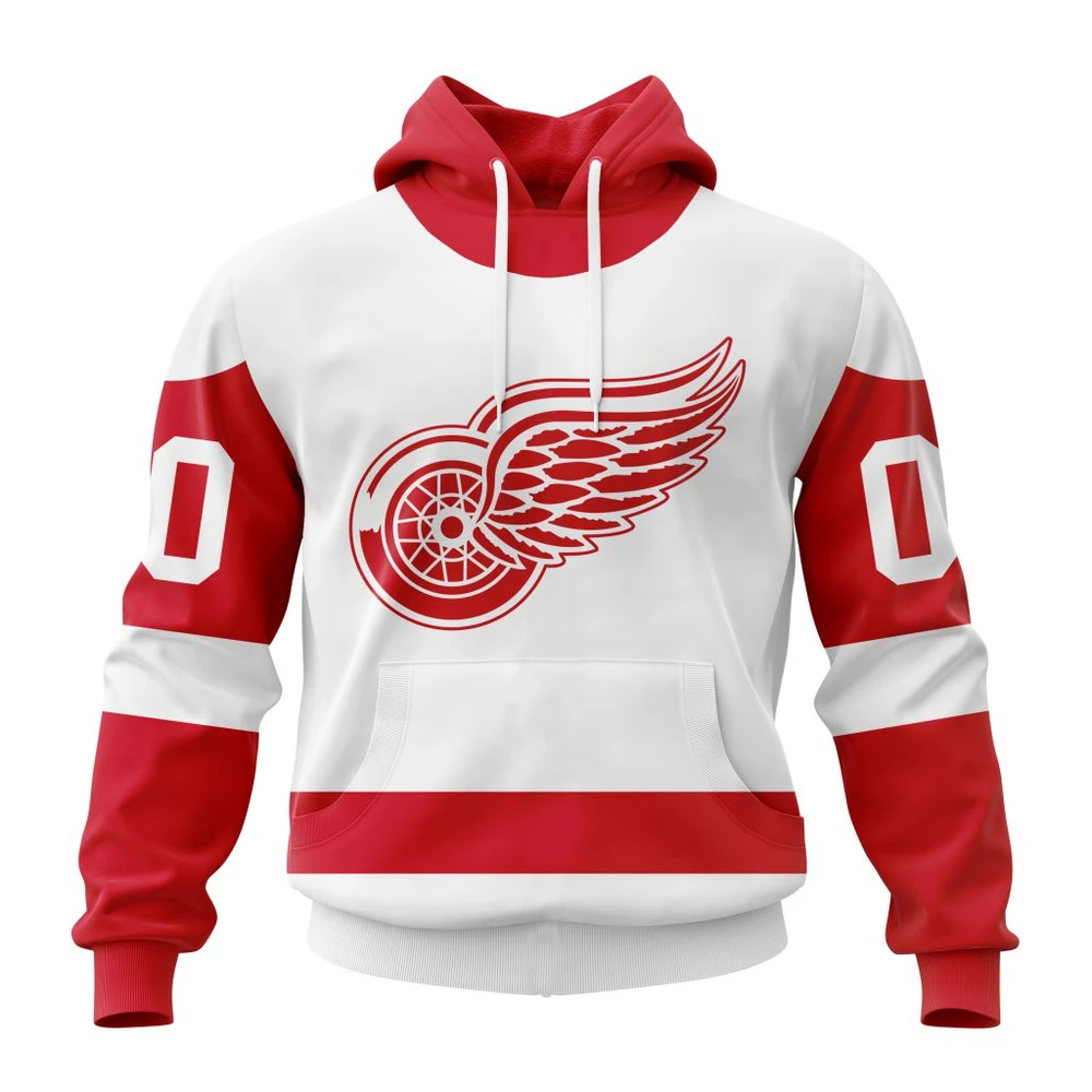 Hoodie NHL Detroit Red Wings Personalized Away Kits QTNHL080524A1558HD