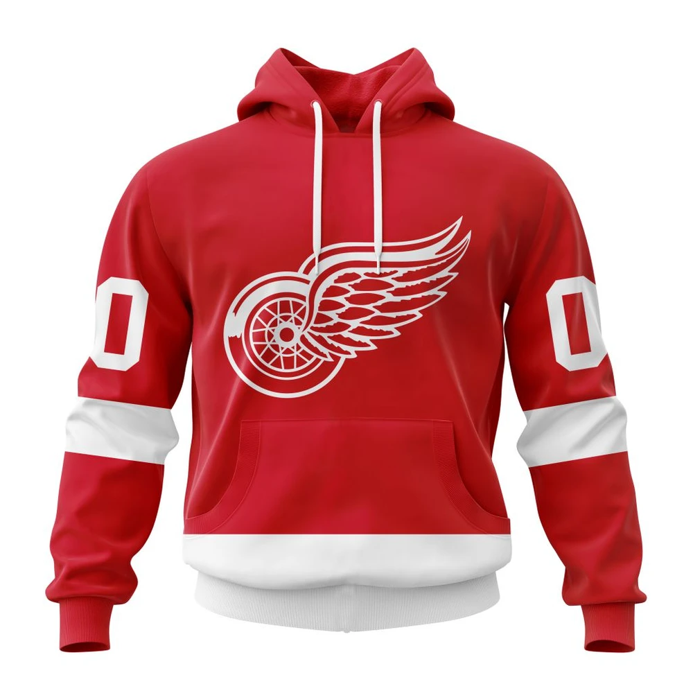 Hoodie NHL Detroit Red Wings Personalized Home Kits QTNHL080524A1557HD