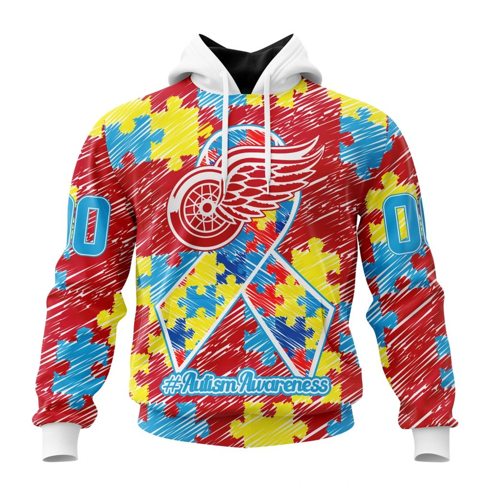 Hoodie NHL Detroit Red Wings Special Autism Awareness Design St2201 QTNHL080524A2481HD