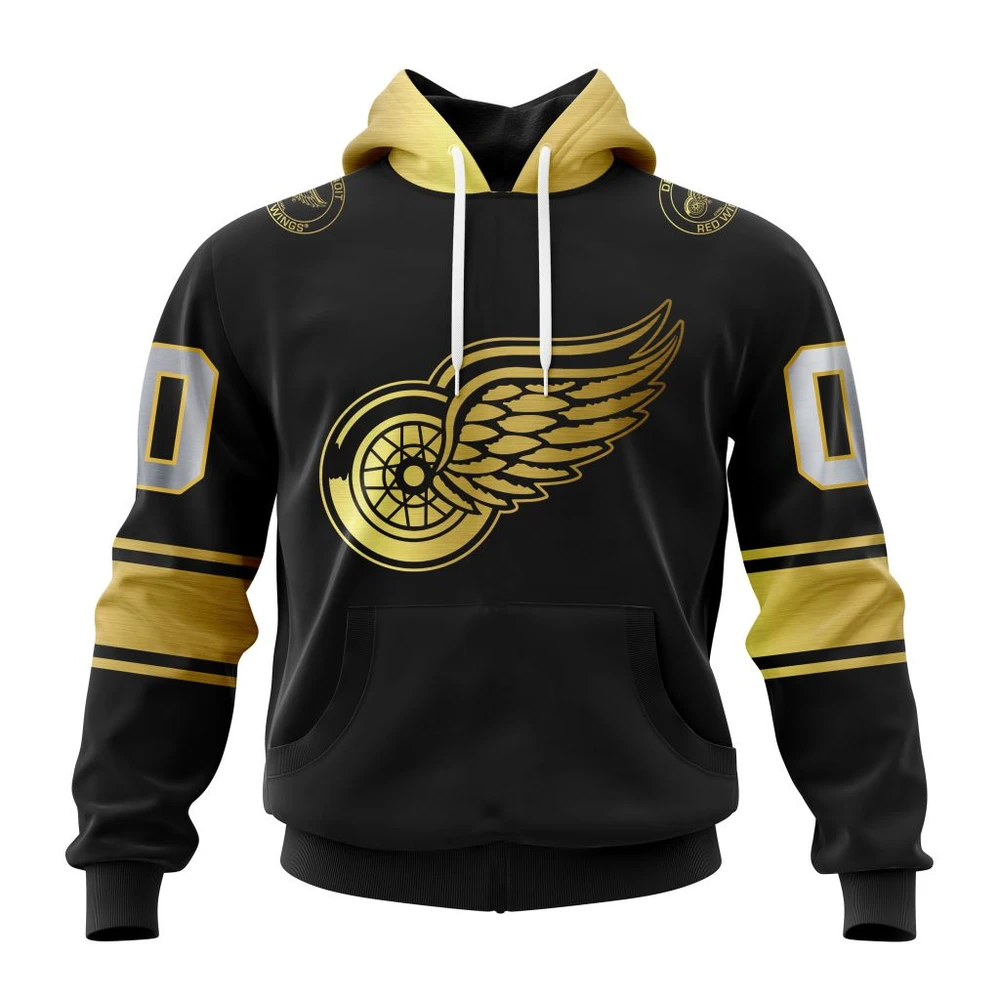 Hoodie NHL Detroit Red Wings Special Black And Gold Design St2401 QTNHL080524A777HD