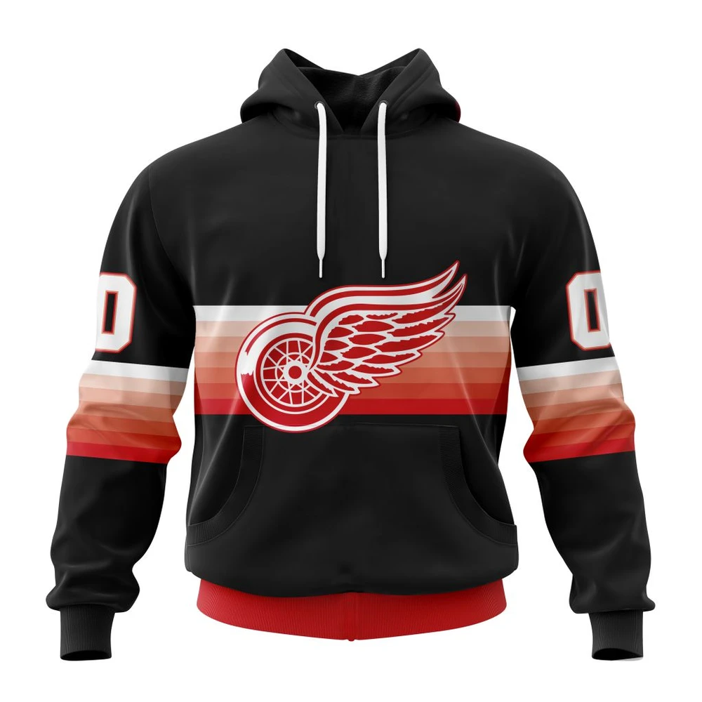 Hoodie NHL Detroit Red Wings Special Black And Gradient Design St2301 QTNHL080524A1414HD