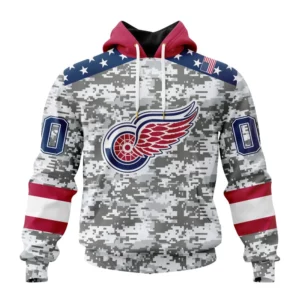 Hoodie NHL Detroit Red Wings Special Camo Design For Veterans Day St2301 QTNHL080524A1808HD