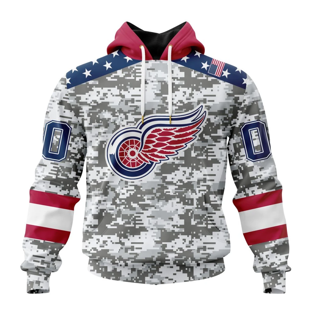Hoodie NHL Detroit Red Wings Special Camo Design For Veterans Day St2301 QTNHL080524A1808HD