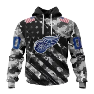 Hoodie NHL Detroit Red Wings Special Camo Military Design St2301 QTNHL080524A2181HD