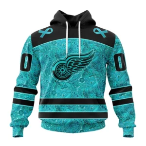 Hoodie NHL Detroit Red Wings Special Design Fight Ovarian Cancer St2201 QTNHL080524A2425HD