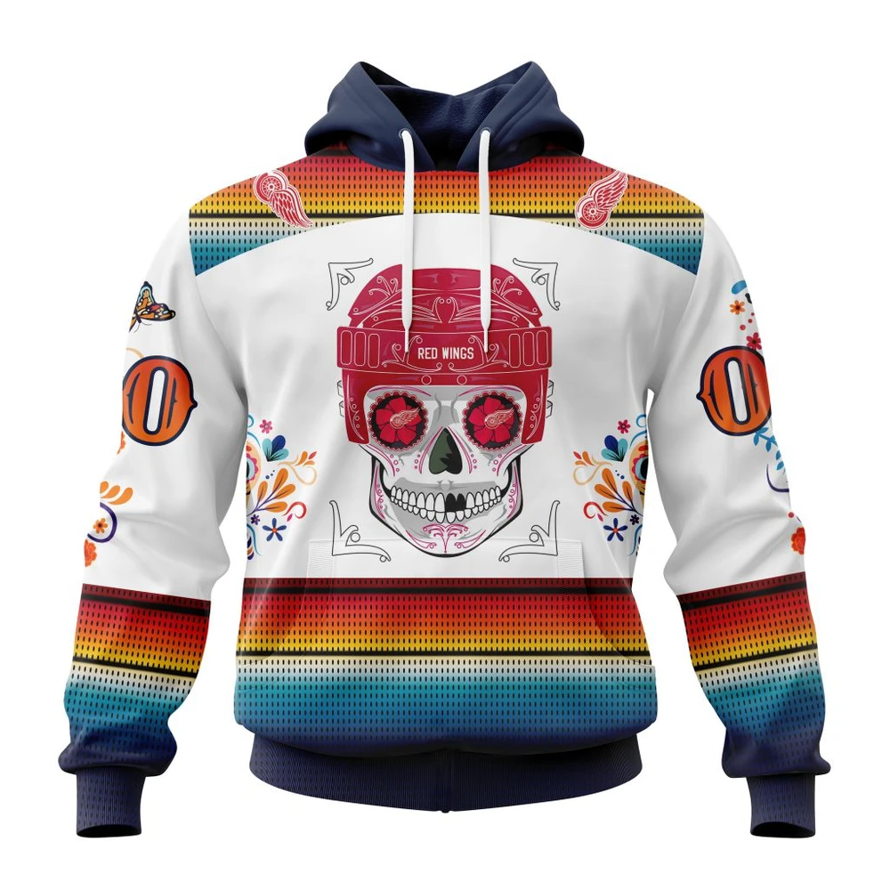 Hoodie NHL Detroit Red Wings Special Design For Dia De Los Muertos St2301 QTNHL080524A1454HD