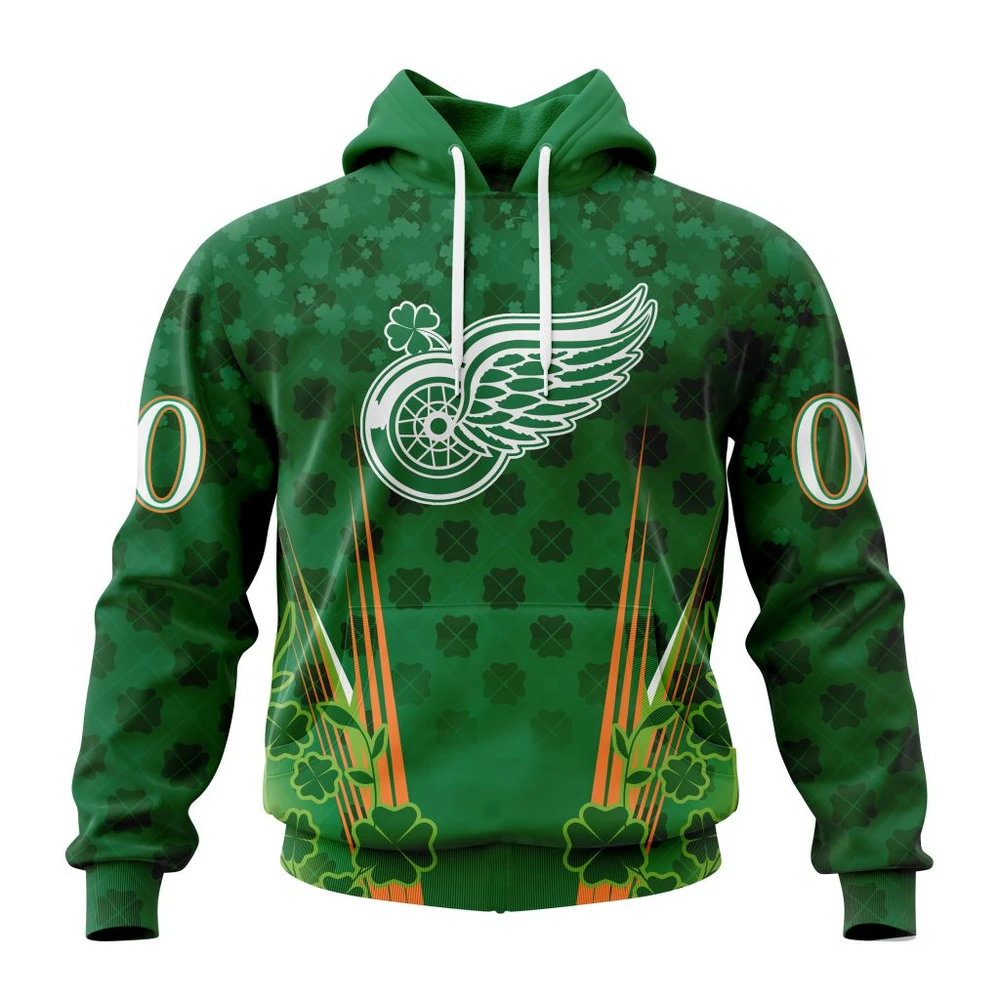 Hoodie NHL Detroit Red Wings Special Design For St. Patrick's Day St2402 QTNHL080524A1157HD