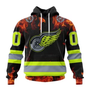 Hoodie NHL Detroit Red Wings Special Design Honoring Firefighters St2401 QTNHL080524A1097HD