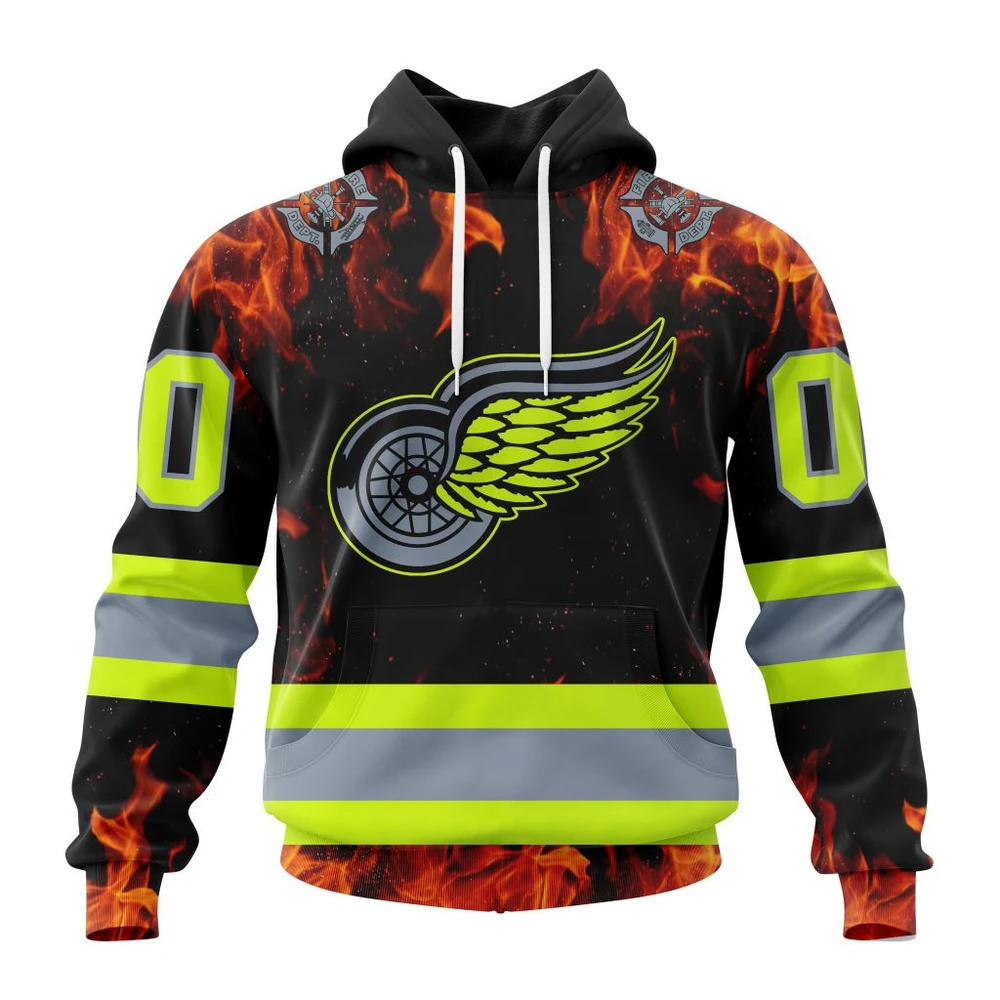 Hoodie NHL Detroit Red Wings Special Design Honoring Firefighters St2401 QTNHL080524A1097HD
