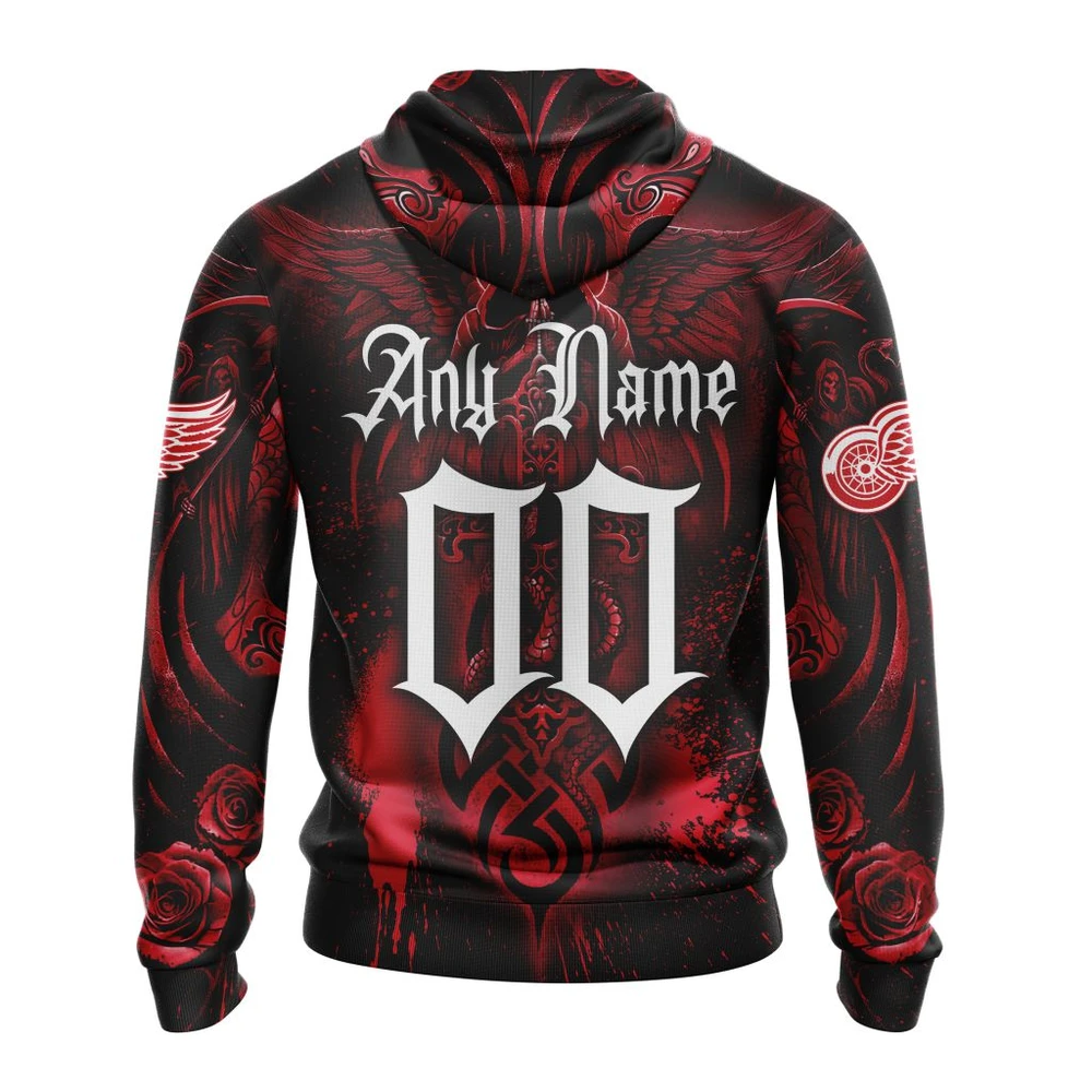 Hoodie NHL Detroit Red Wings Special Design With Skull Art St2203 QTNHL080524A3129HD - Image 2