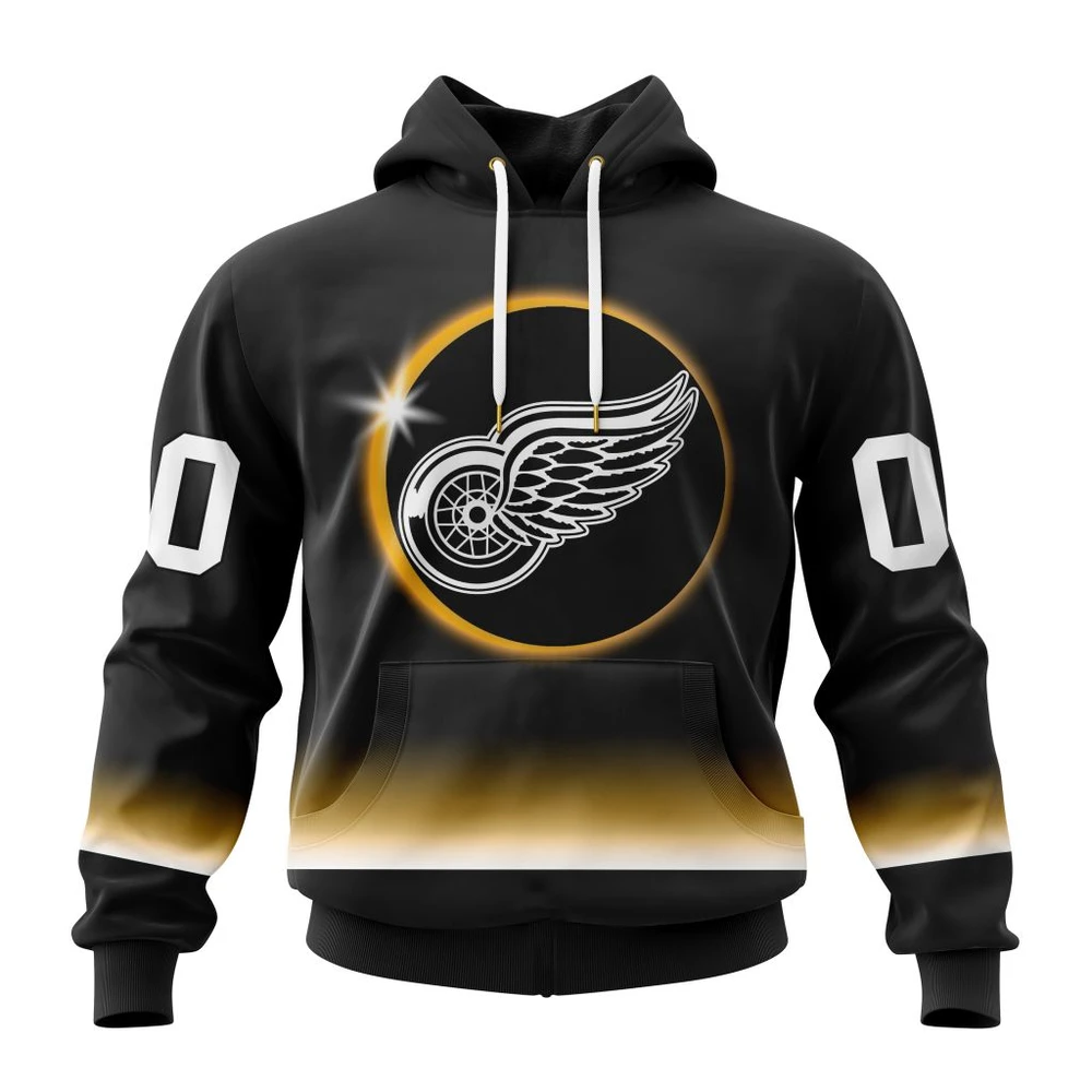 Hoodie NHL Detroit Red Wings Special Eclipse Design St2401 QTNHL080524A637HD