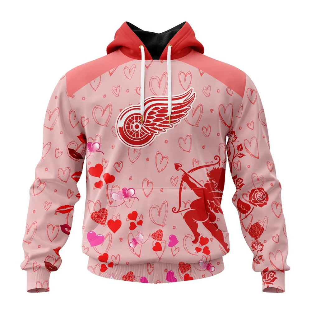 Hoodie NHL Detroit Red Wings Special Gift For Valentines Day St2402 QTNHL080524A970HD