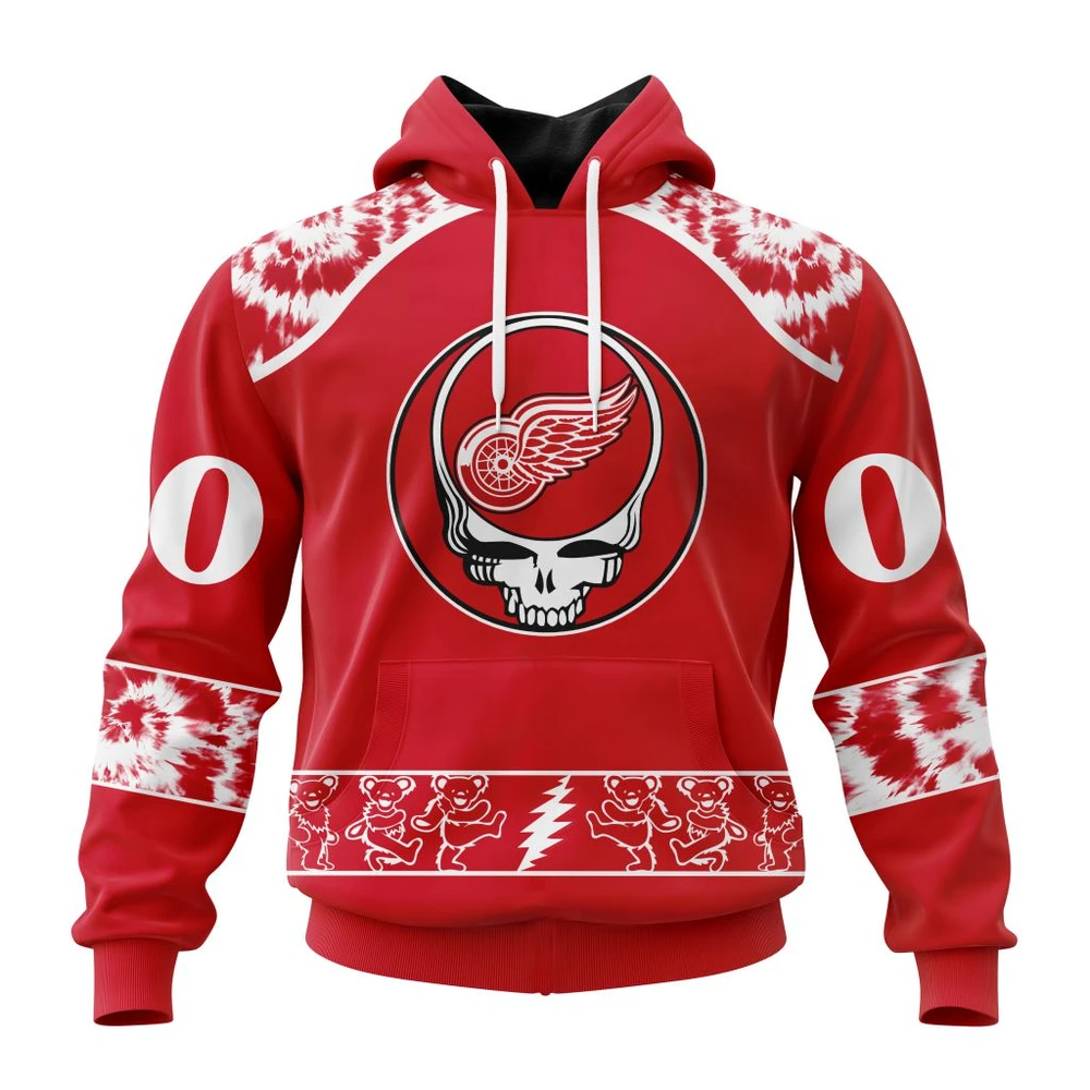 Hoodie NHL Detroit Red Wings Special Grateful Dead Design St2301 QTNHL080524A27HD
