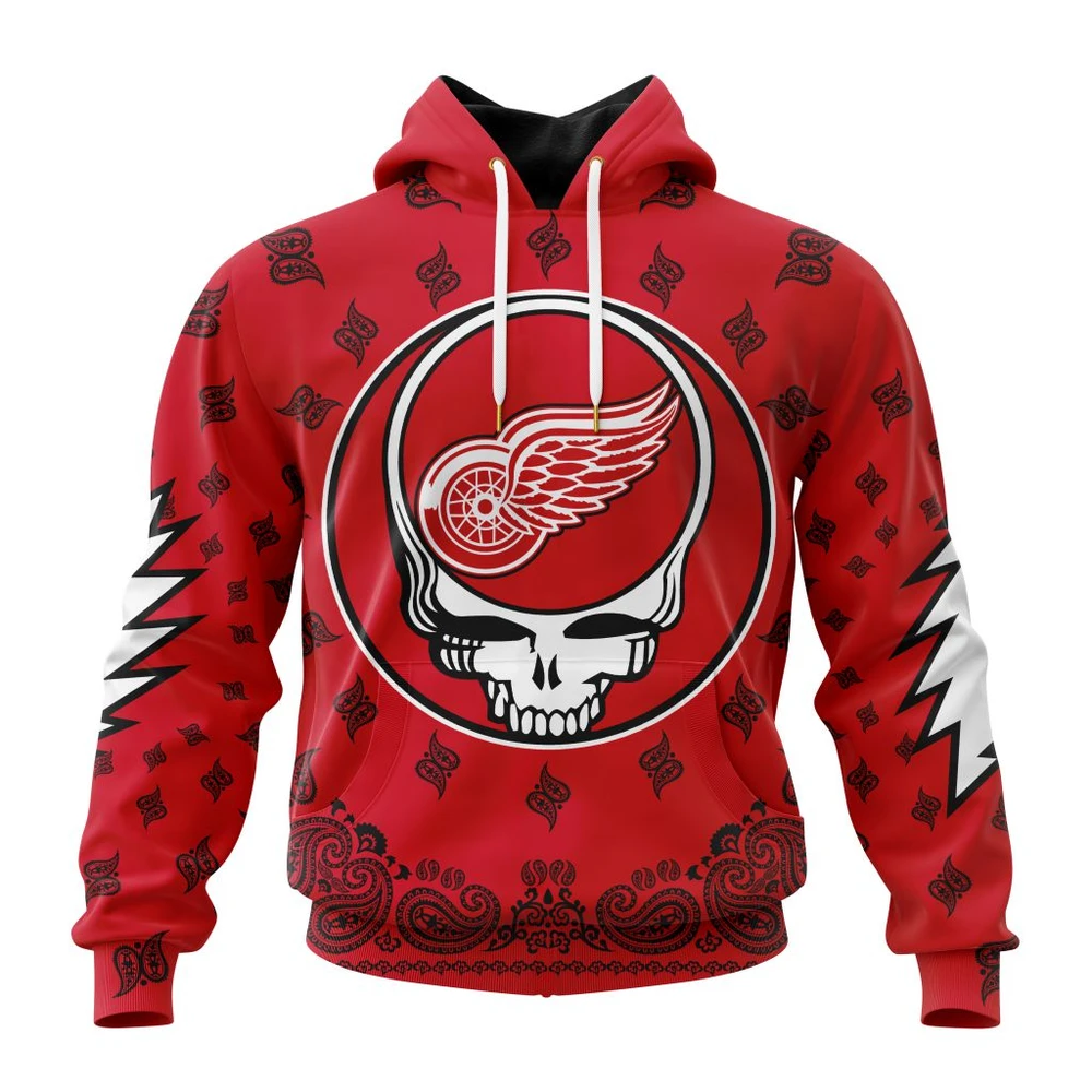 Hoodie NHL Detroit Red Wings Special Grateful Dead Design St2303 QTNHL080524A65HD
