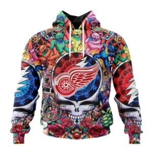 Hoodie NHL Detroit Red Wings Special Grateful Dead Design St2304 QTNHL080524A232HD