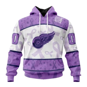 Hoodie NHL Detroit Red Wings Special Lavender Fight Cancer St2201 QTNHL080524A342HD
