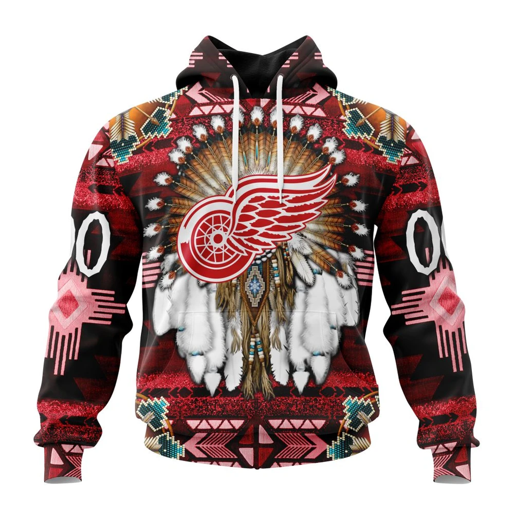 Hoodie NHL Detroit Red Wings Special Native Costume Design St2202 QTNHL080524A2688HD
