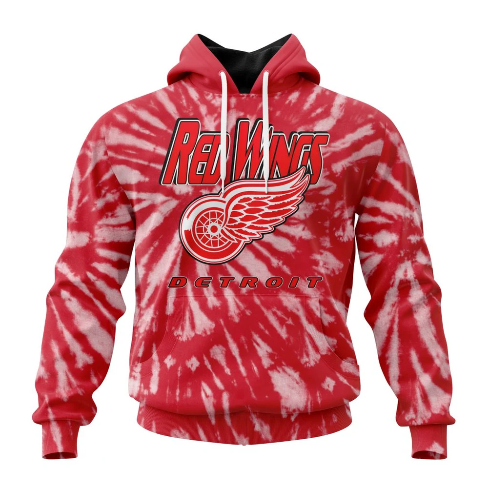 Hoodie NHL Detroit Red Wings Special Retro Vintage Tie Dye St2201 QTNHL080524A337HD
