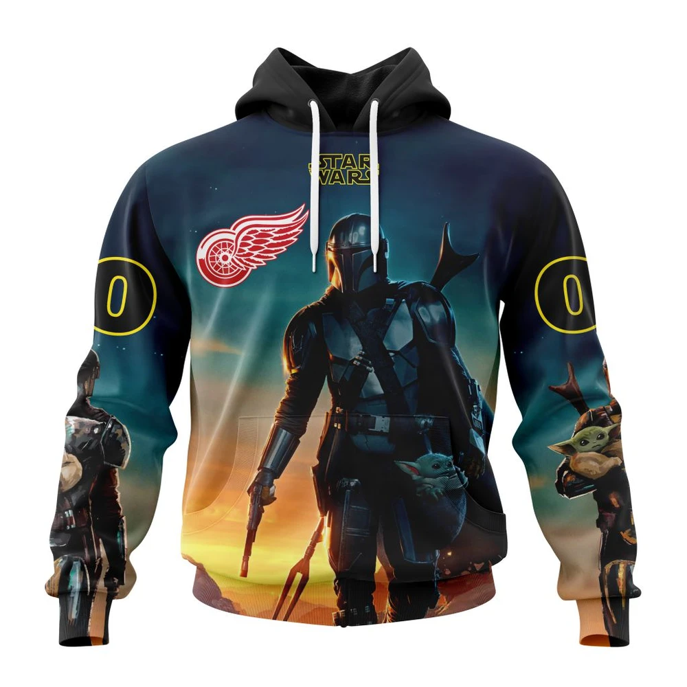 Hoodie NHL Detroit Red Wings Special Star Wars The Mandalorian Design St2401 QTNHL080524A710HD