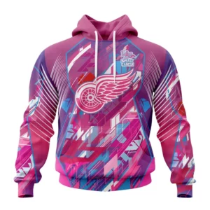 Hoodie NHL Detroit Red Wings, Specialized Design I Pink I Can! Fearless Again Breast Cancer QTNHL080524A3571HD