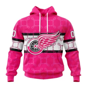 Hoodie NHL Detroit Red Wings, Specialized Design I Pink I Can! In October We Wear Pink Breast Cancer QTNHL080524A3625HD